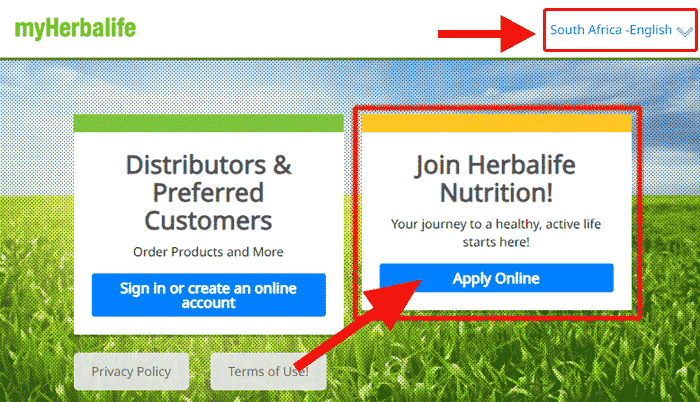 Create an account on MyHerbalife South Africa